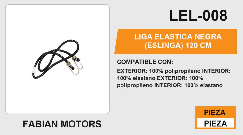 LIGA ELASTICA NEGRA (ESLINGA) 120 cm