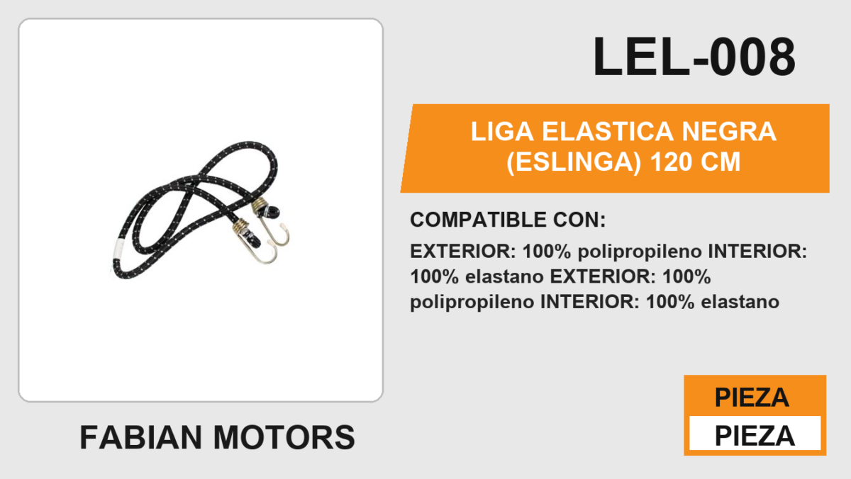 LIGA ELASTICA NEGRA (ESLINGA) 120 cm