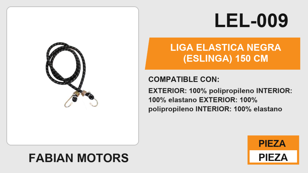 LIGA ELASTICA NEGRA (ESLINGA) 150 cm