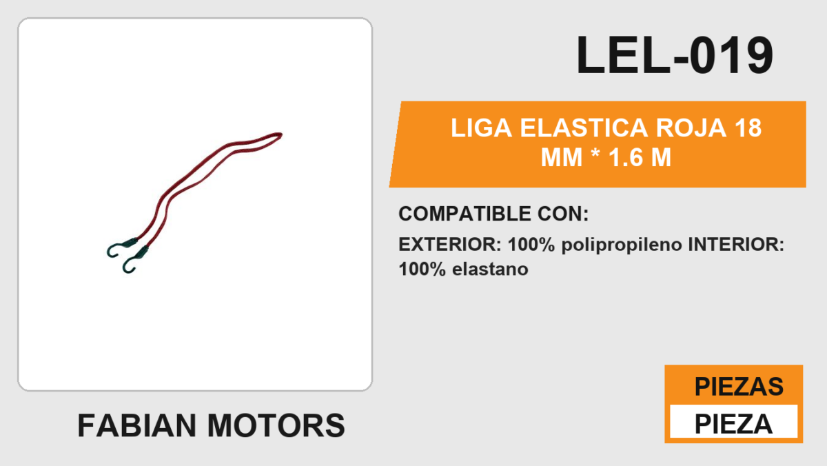 LIGA ELASTICA ROJA 18 MM * 1.6 M