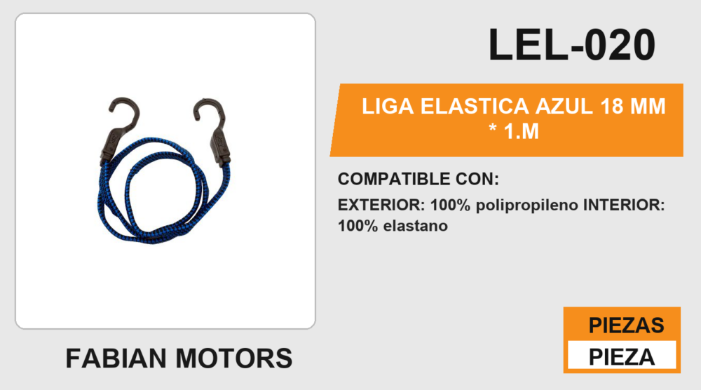 LIGA ELASTICA AZUL 18 MM * 1.M