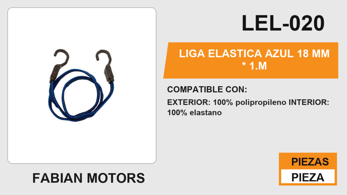 LIGA ELASTICA AZUL 18 MM * 1.M