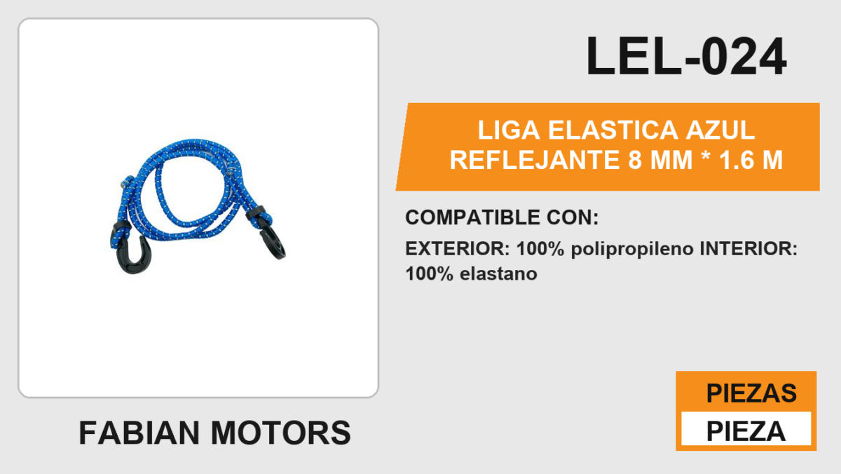 LIGA ELASTICA AZUL REFLEJANTE 8 MM * 1.6 M