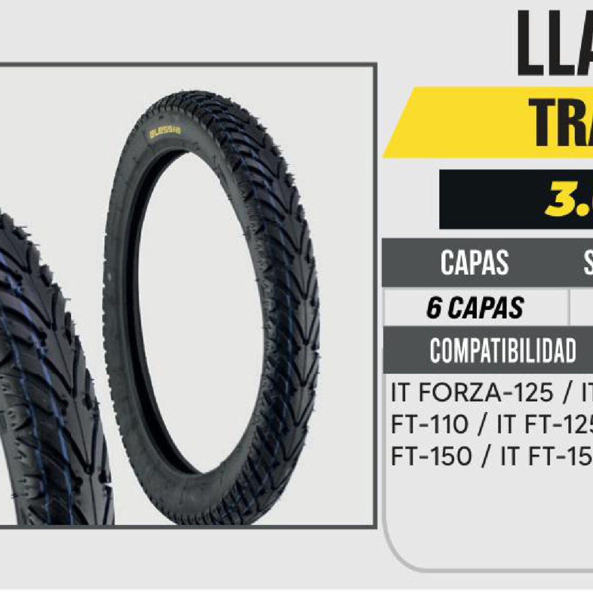 3.00-18 6 CAPAS 315 CALLE USA CAMARA (TT)