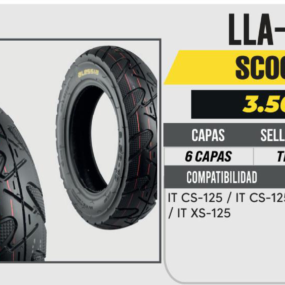 3.50-10 6 CAPAS 332 CALLE NO USA CAMARA (TL)
