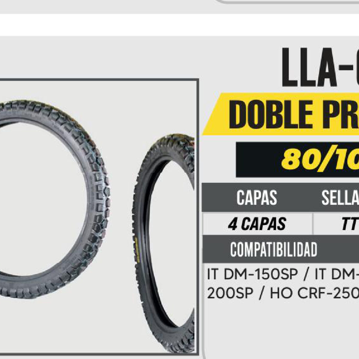80/100-21 4 CAPAS PG19T DOBLE PROPOSITO USA CAMARA (TT)