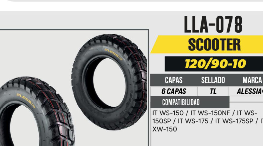 120/90-10 6 CAPAS A922 CALLE NO USA CAMARA (TL)
