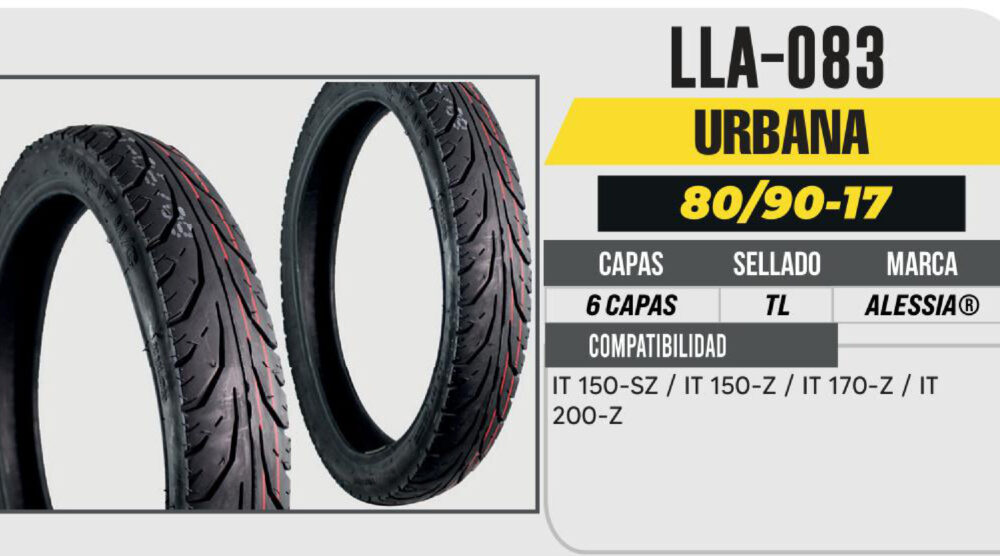 80/90-17 6 CAPAS A434 CALLE NO USA CAMARA (TL)