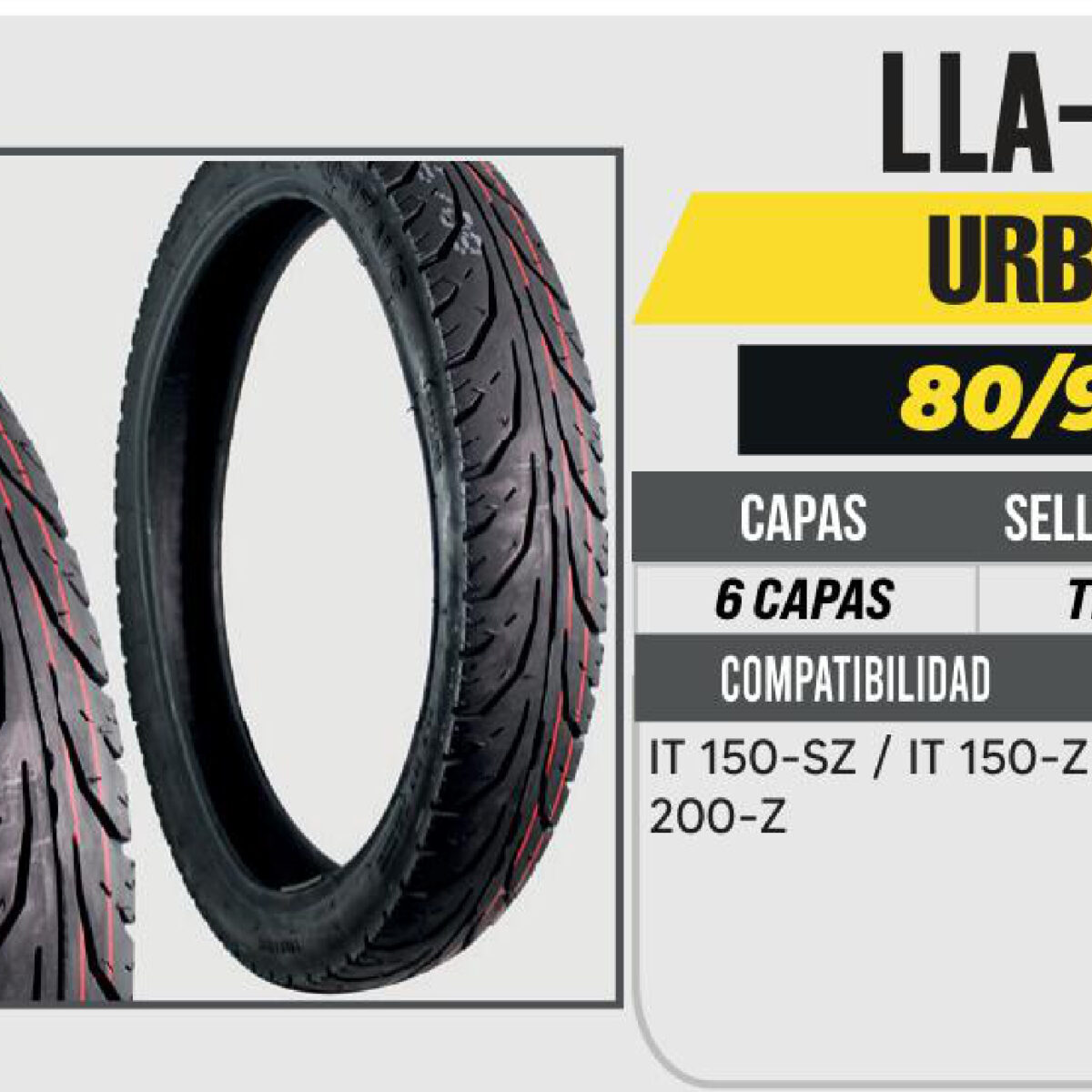 80/90-17 6 CAPAS A434 CALLE NO USA CAMARA (TL)