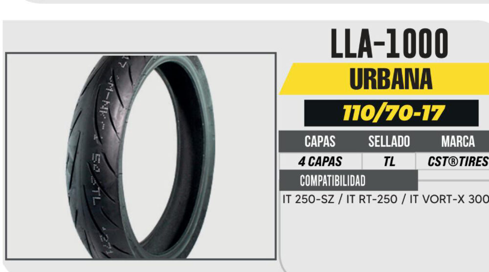110/70-17 CST 4 CAPAS NK01 54S CALLE NO USA CAMARA (TL) DELANTERA