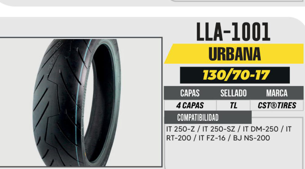 130/70-17 CST 4 CAPAS NK01 62S CALLE NO USA CAMARA (TL) TRASERA