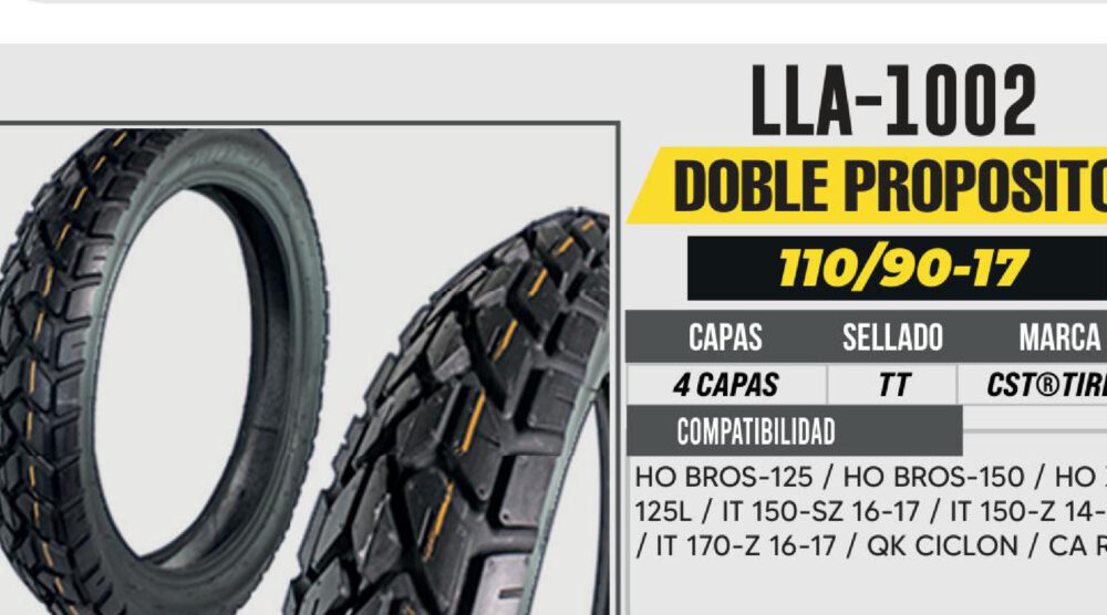 110/90-17 CST 4 CAPAS C6559 60P TACON BAJO USA CAMARA (TT) TRASERA