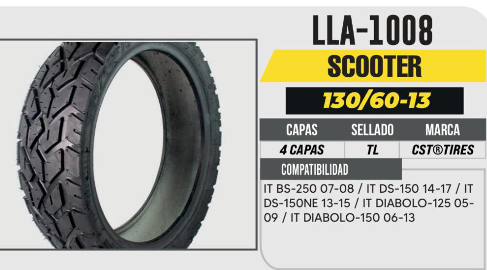 130/60-13 CST 4 CAPAS C6559 53J CALLE NO USA CAMARA (TL) TRASERA