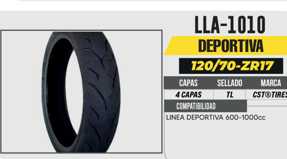 120/70-ZR17 CST 4 CAPAS CM-S1 CALLE NO USA CAMARA (TL) DELANTERA