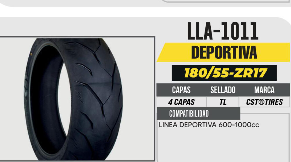 180/55-ZR17 CST 4 CAPAS CM-S1 CALLE NO USA CAMARA (TL) TRASERA