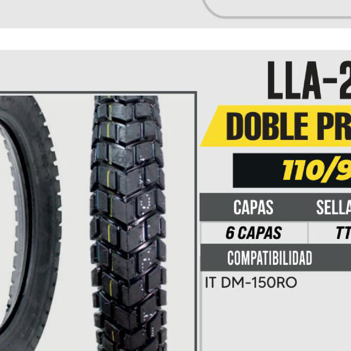 110/90-17 6 CAPAS A411 DOBLE PROPOSITO USA CAMARA (TT)