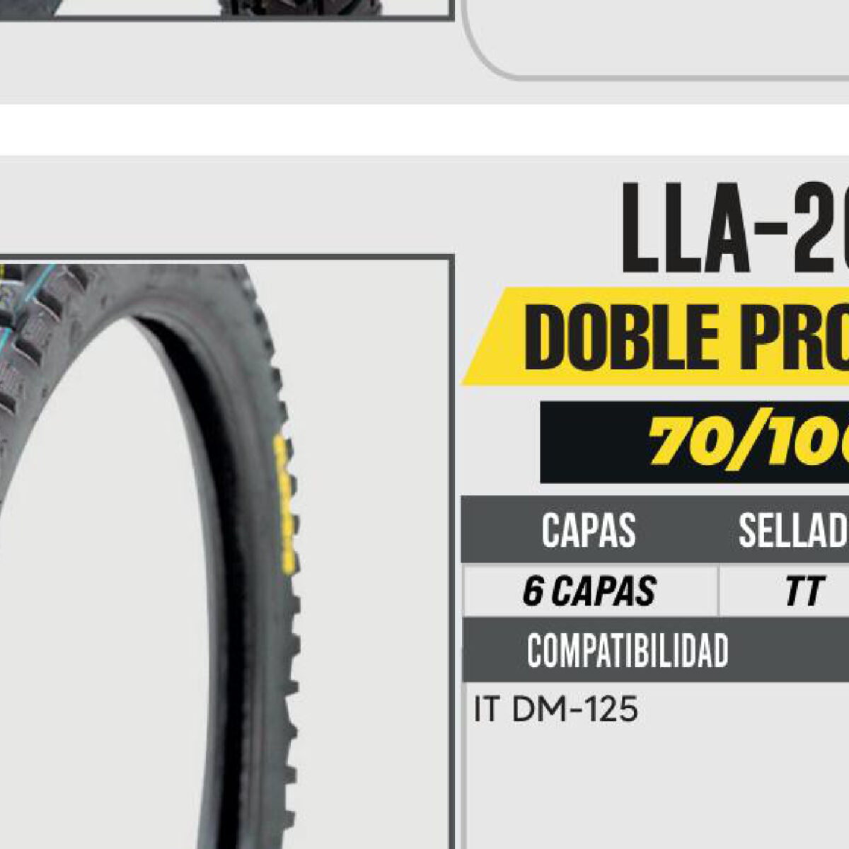 70/100-19 6 CAPAS A341 DOBLE PROPOSITO USA CAMARA (TT