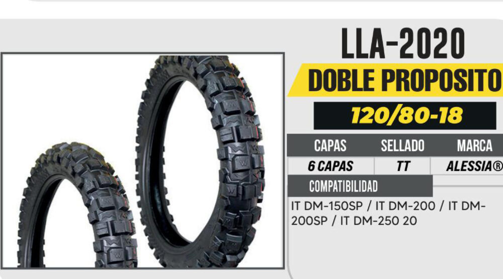 120/80-18 6 CAPAS P153 DOBLE PROPOSITO USA CAMARA (TT)
