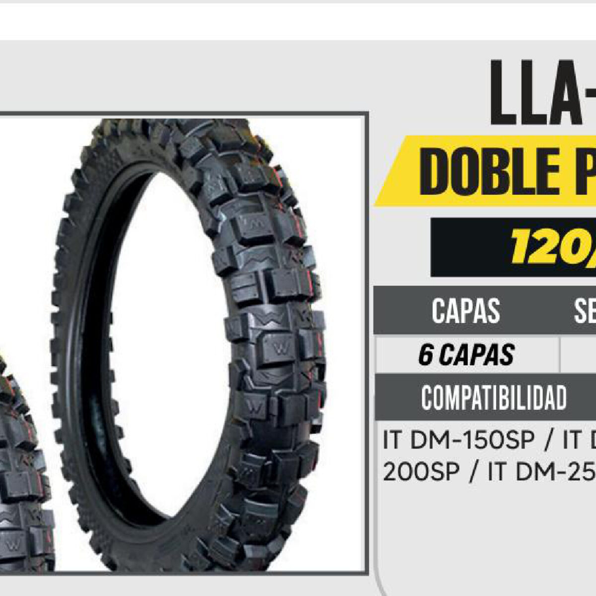120/80-18 6 CAPAS P153 DOBLE PROPOSITO USA CAMARA (TT)