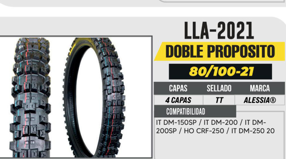 80/100-21 4 CAPAS P444 DOBLE PROPOSITO USA CAMARA (TT)