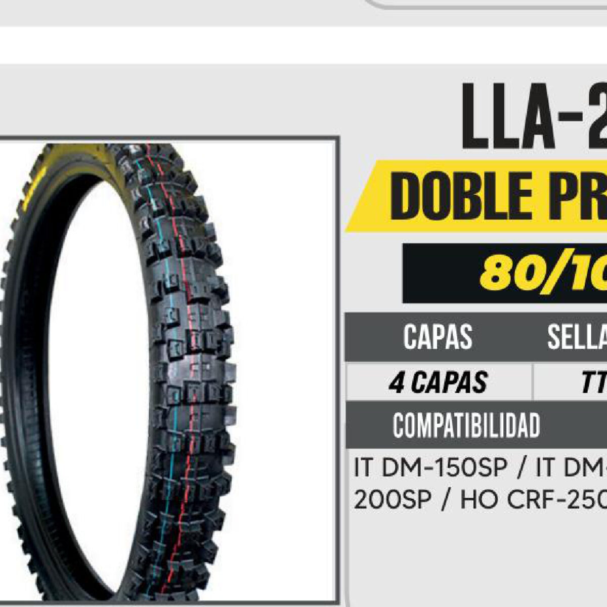 80/100-21 4 CAPAS P444 DOBLE PROPOSITO USA CAMARA (TT)