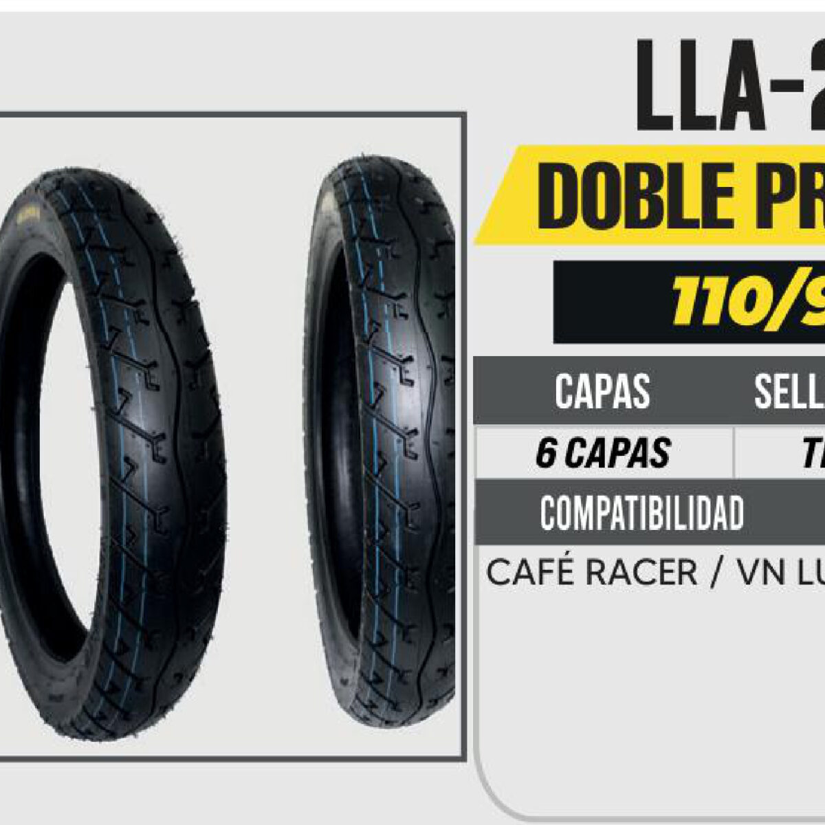 110/90-19 6 CAPAS 230 CALLE NO USA CAMARA