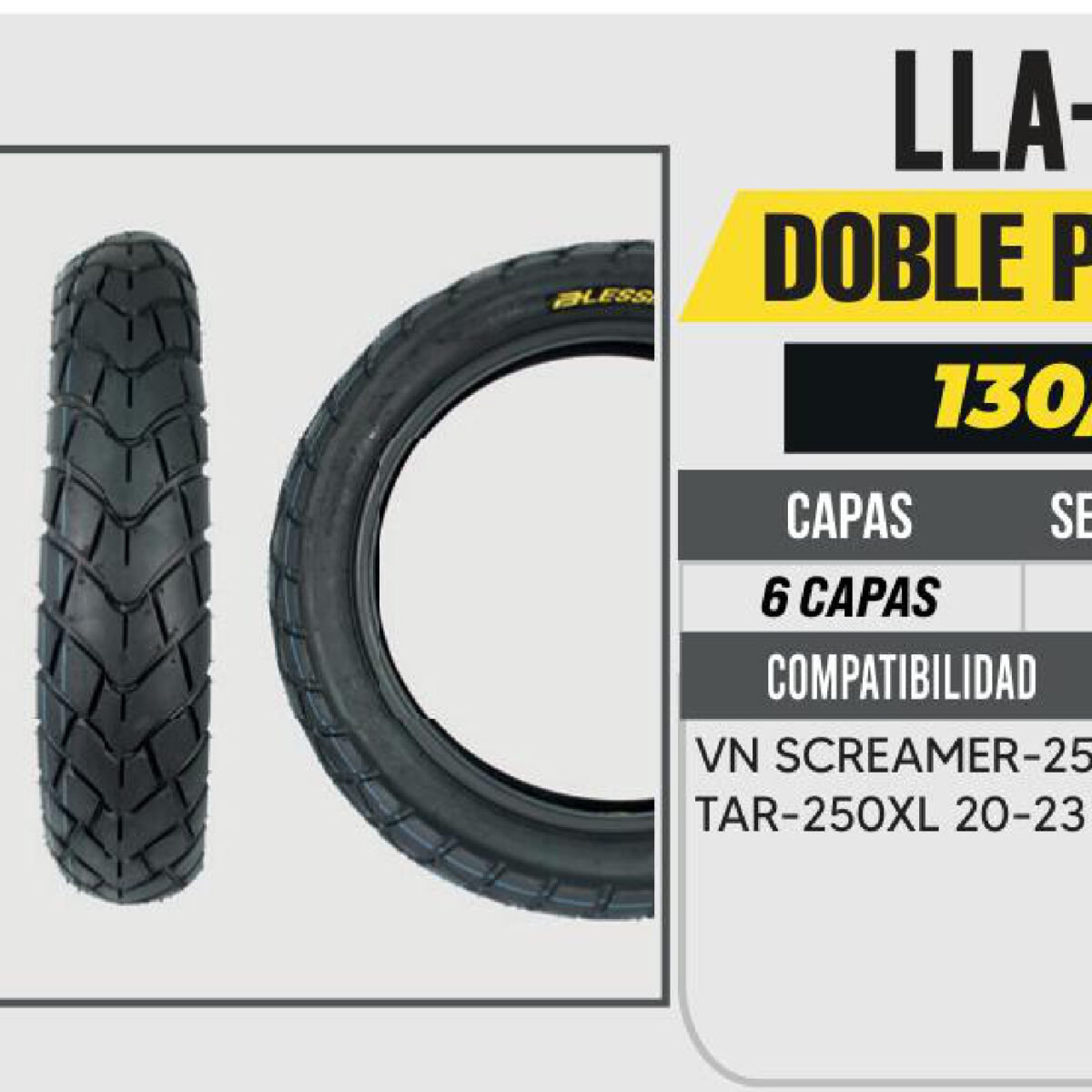 130/80-17 TRASERA 6 CAPAS P334A CAFÉ RACER USA CAMARA (TT)