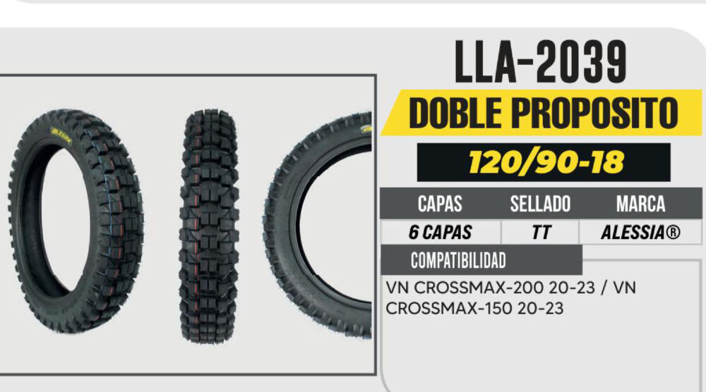 120/90-18 TRASERA 6 CAPAS P349 CAFÉ RACER USA CAMARA (TT)