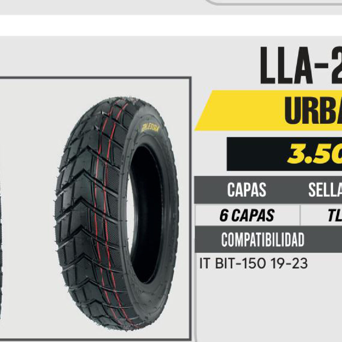 3.50-10 TRASERA 6 CAPAS P373 CALLE NO USA CAMARA (TL)