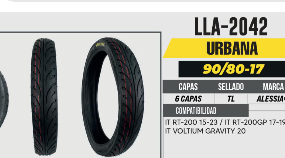 90/80-17 DELANTERA 6 CAPAS CALLE NO USA CAMARA (TL)