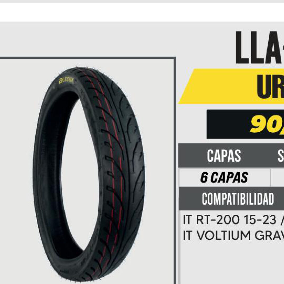 90/80-17 DELANTERA 6 CAPAS CALLE NO USA CAMARA (TL)
