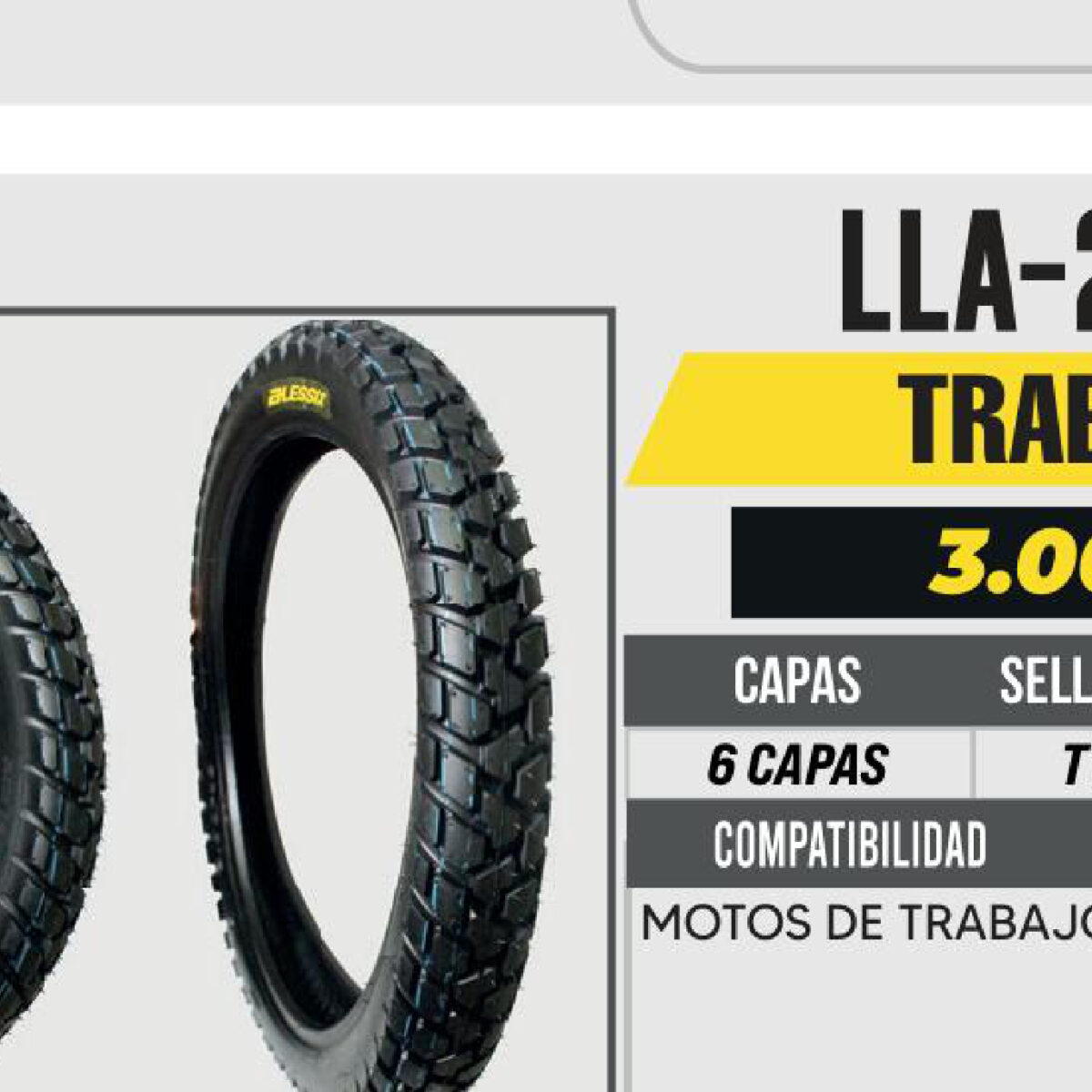 3.00-18 TRASERA 6 CAPAS P438 TRABAJO USA CAMARA (TT)