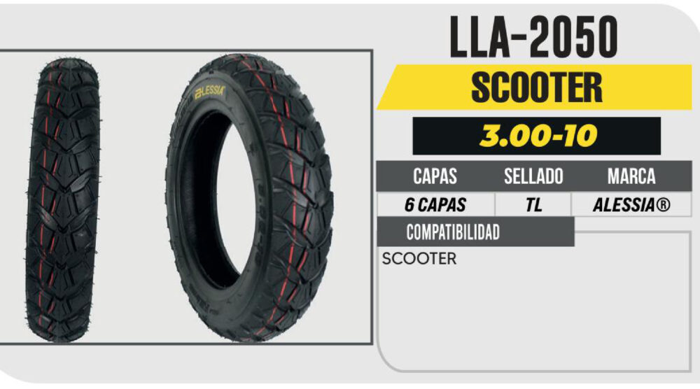 3.00-10 6 CAPAS P288 SCOTTER SIN CAMARA (TL)