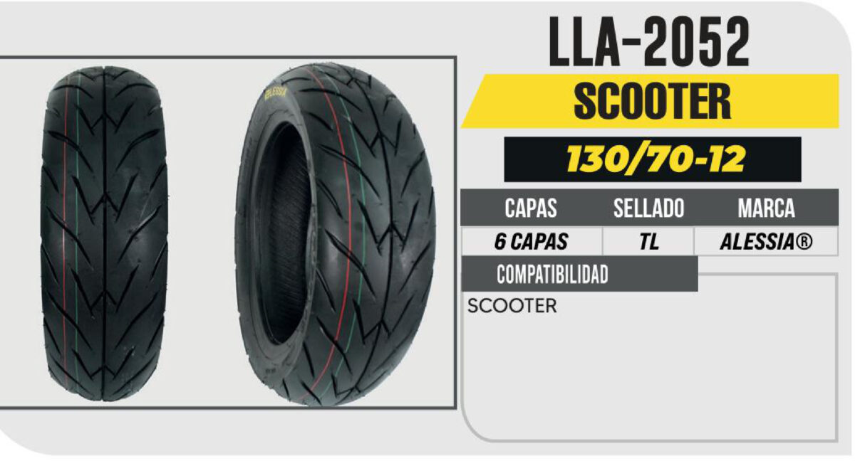 130/70-12 6 CAPAS P810 SCOTTER SIN CAMARA (TL)