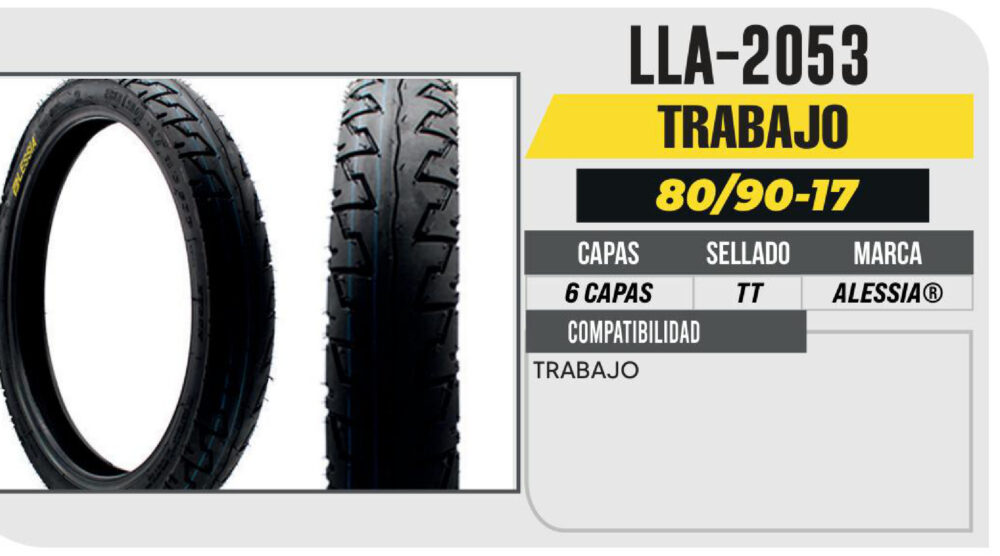 80/90-17 6 CAPAS P339 TRABAJO CON CAMARA (TT)