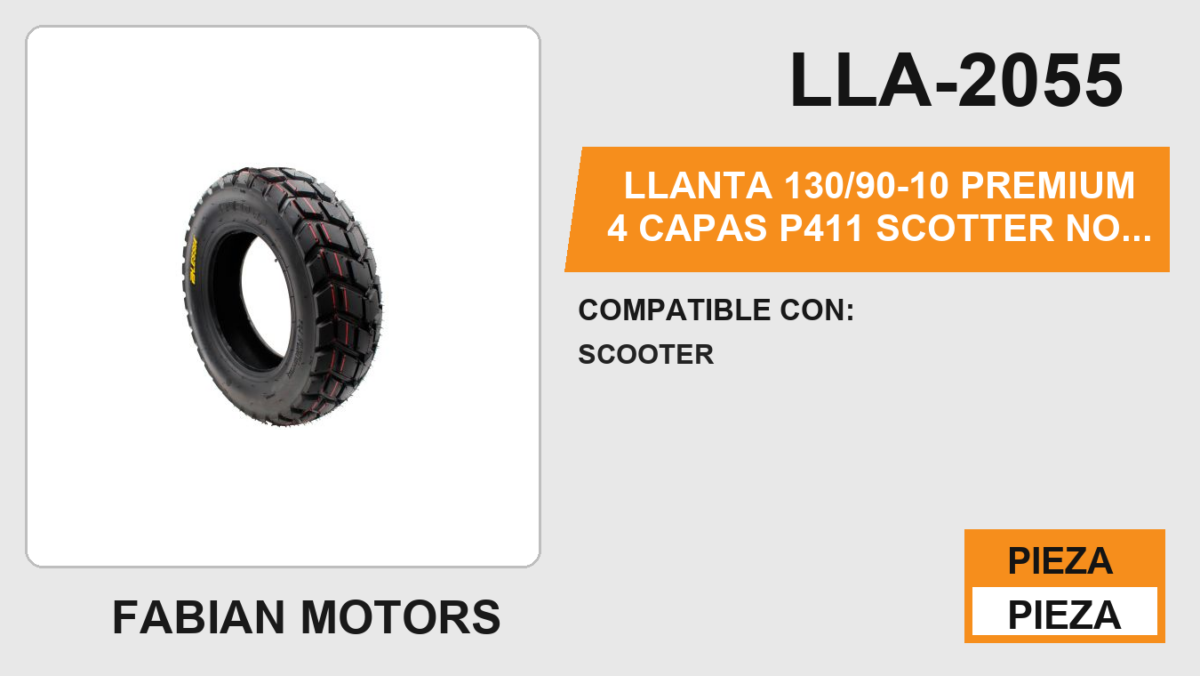 130/90-10 4 CAPAS P411 SCOTTER NO USA CAMARA (TL)