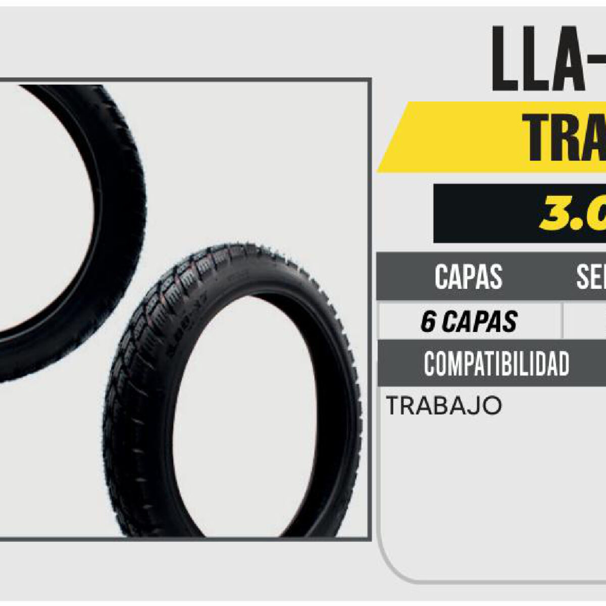 3.00-17 6 CAPAS P269 TRABAJO NO USA CAMARA (TL)