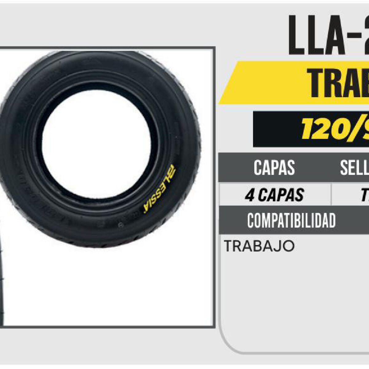 120/90-10 4 CAPAS P804 TRABAJO NO USA CAMARA (TL)