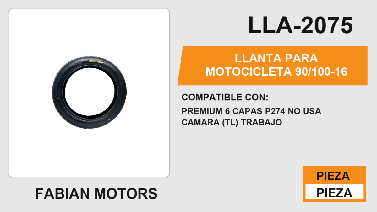 90/100-16 6 CAPAS P274 NO USA CAMARA (TL)
