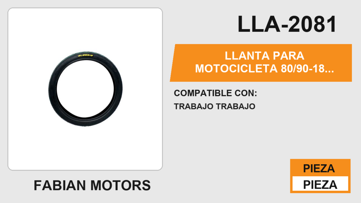 80/90-18 6 CAPAS PJ666 NO USA CAMARA (TL)