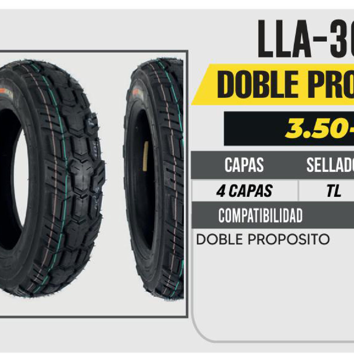3.50-10 4 CAPAS CY211A DOBLE PROPOSITO NO USA CAMARA (TL)