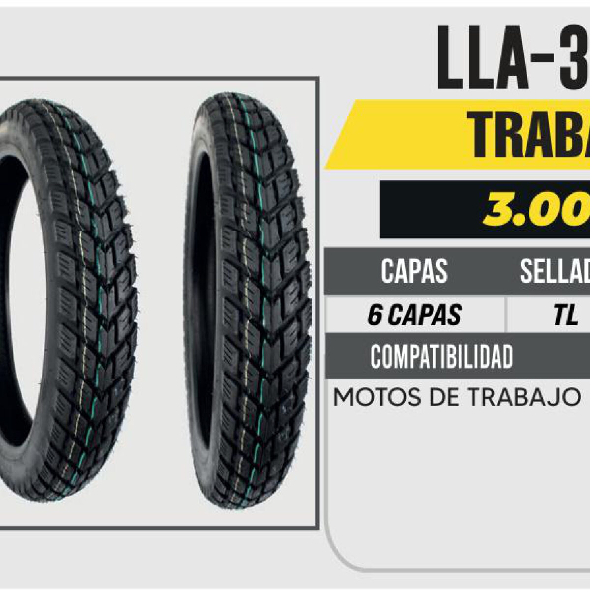 3.00-18 6 CAPAS P274 TRABAJO NO USA CAMARA (TL)