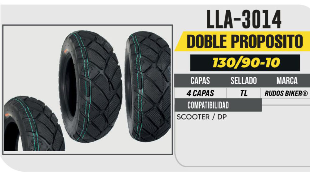 130/90-10 4 CAPAS P277 SCOOTER NO USA CAMARA (TL)