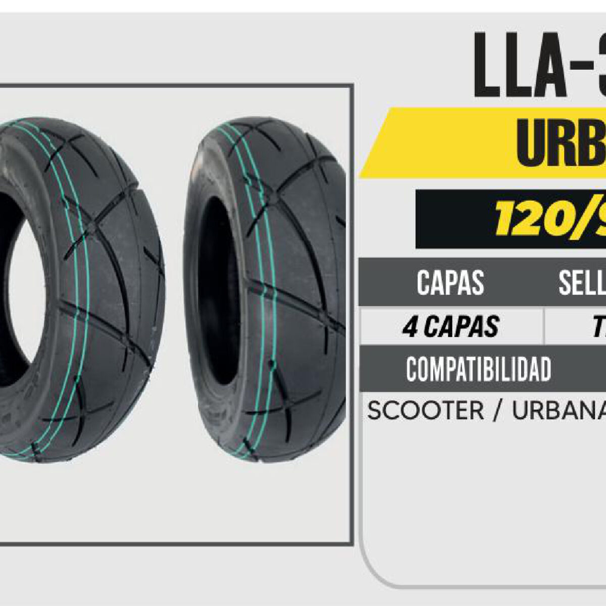 120/90-10 4 CAPAS P273 SCOOTER NO USA CAMARA (TL)