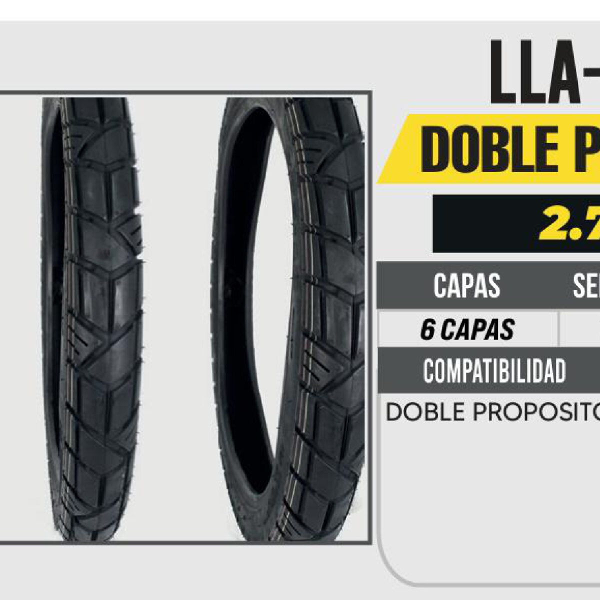 2.75-18 6 CAPAS P399 DOBLE PROPOSITO USA CAMARA (TT)