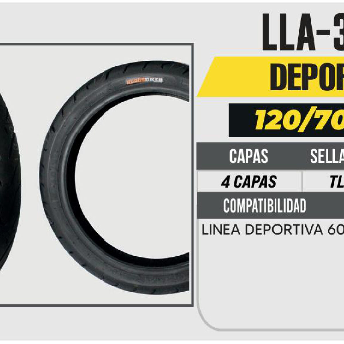 120/70-ZR17 4 CAPAS CYR201 CALLE NO USA CAMARA (TL) DELANTERA