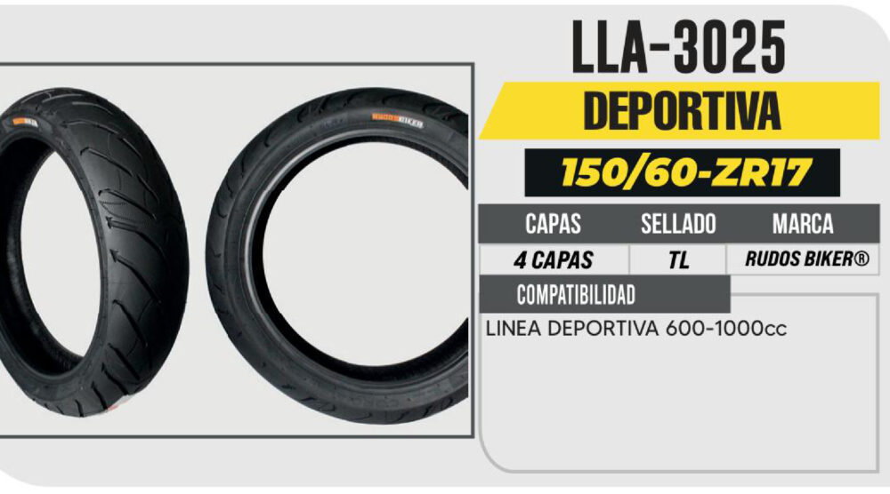 150/60-ZR17 4 CAPAS CYR200 CALLE NO USA CAMARA (TL) TRASERA