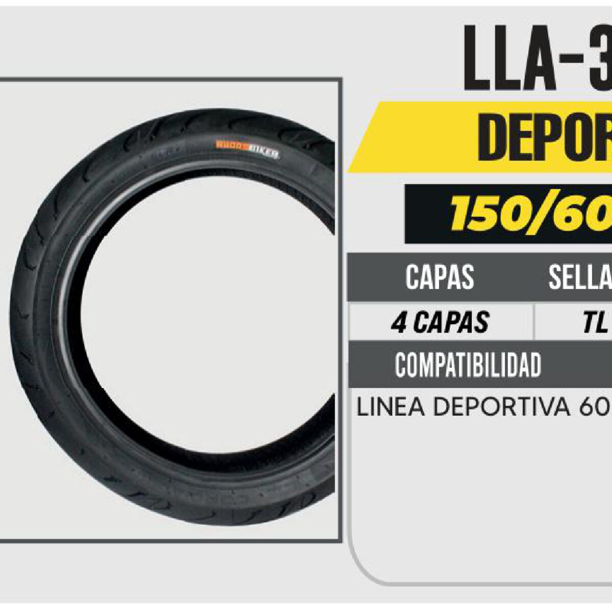 150/60-ZR17 4 CAPAS CYR200 CALLE NO USA CAMARA (TL) TRASERA