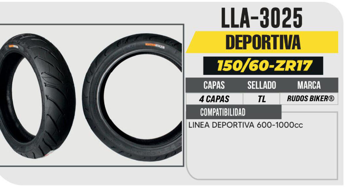 150/60-ZR17 4 CAPAS CYR200 CALLE NO USA CAMARA (TL) TRASERA