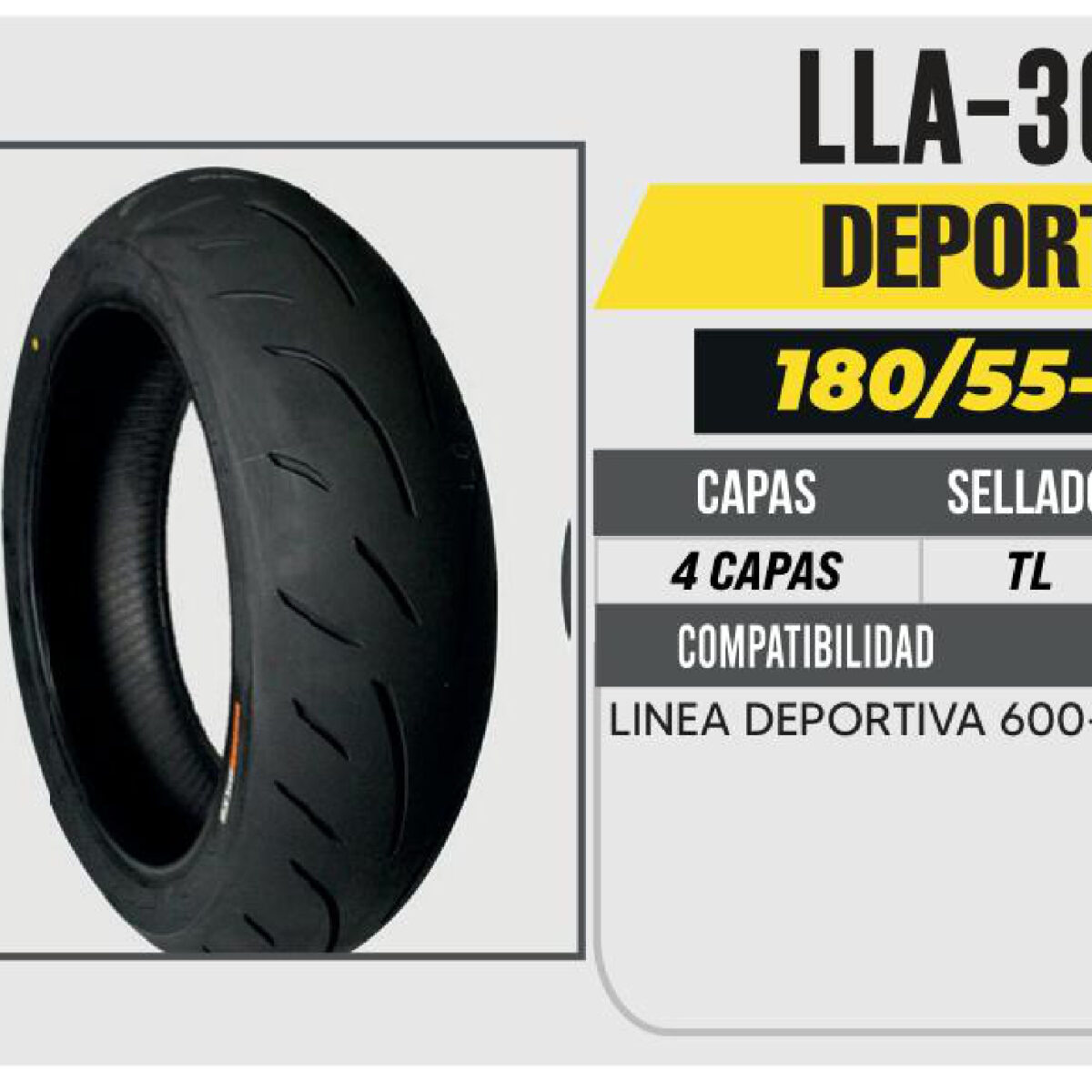 180/55-ZR17 4 CAPAS CYR100 CALLE NO USA CAMARA (TL) TRASERA